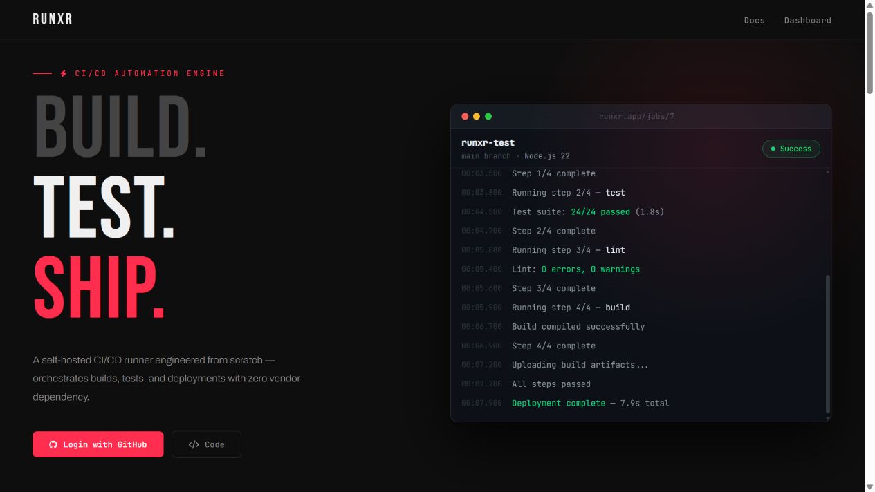 RunXR homepage preview